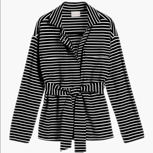 Chico's Jackets & Blazers - Chicos Striped Tie up Black & White Jacket